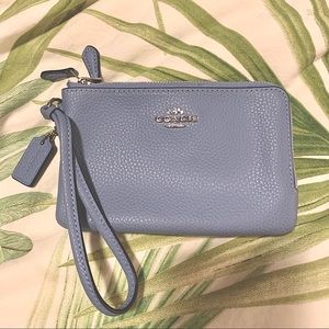 Coach Sky Blue Wristlet NWOT w/ Bag/Box